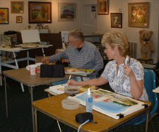 Students Practice Watercolor Technique